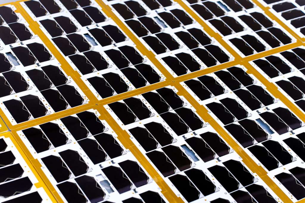 Mass order of CubeSat solar panels.
