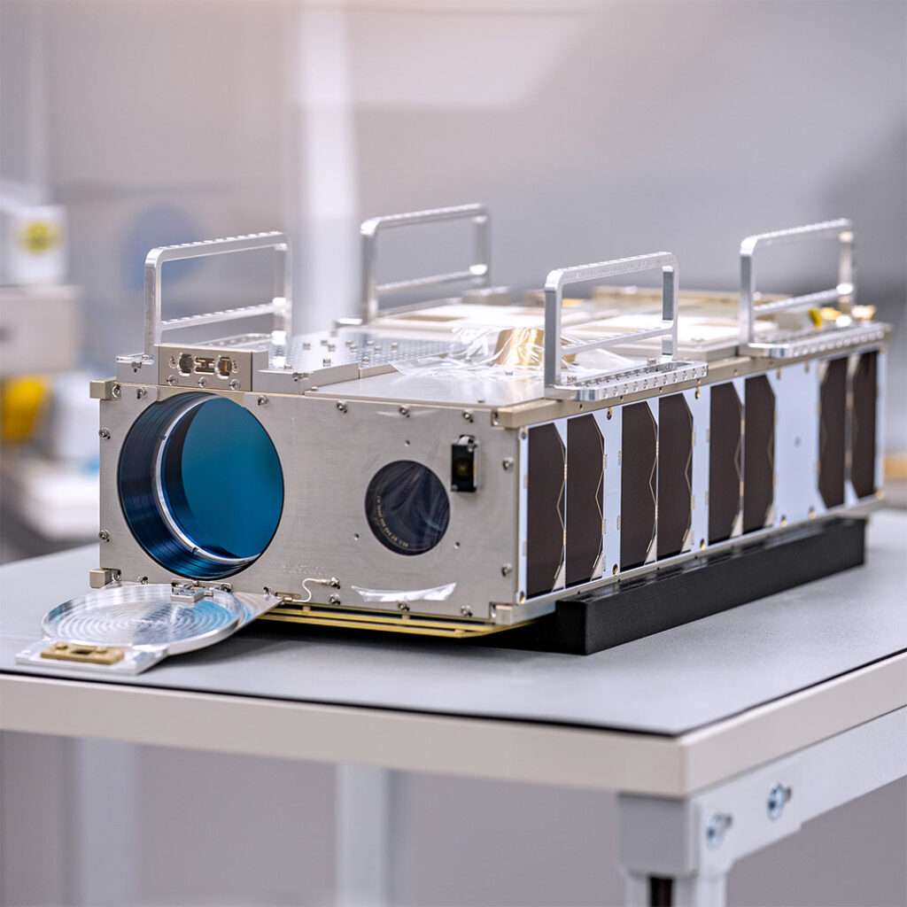 ONERA FlyLab-1 cubesat thermal infrared and visible light imagers during satellite testing at Kongsberg NanoAvionics.