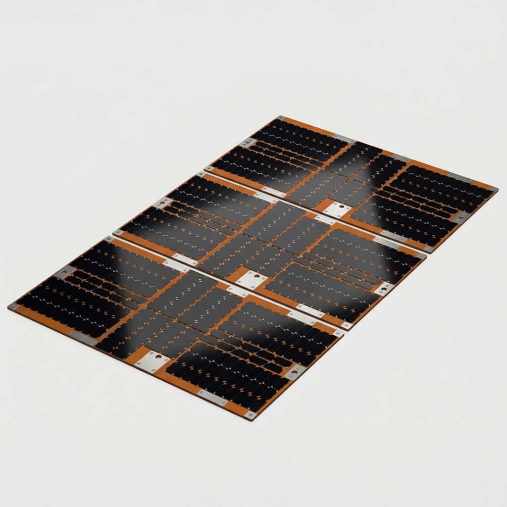 Large satellite solar array.